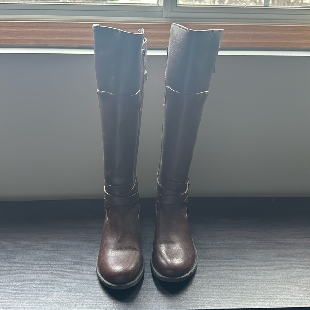 Brown riding boots